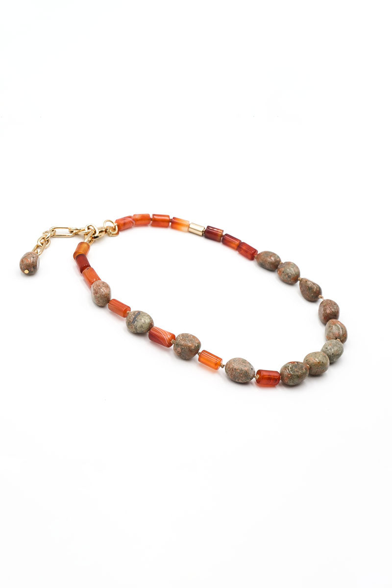 Beaded Agate and Jasper necklace