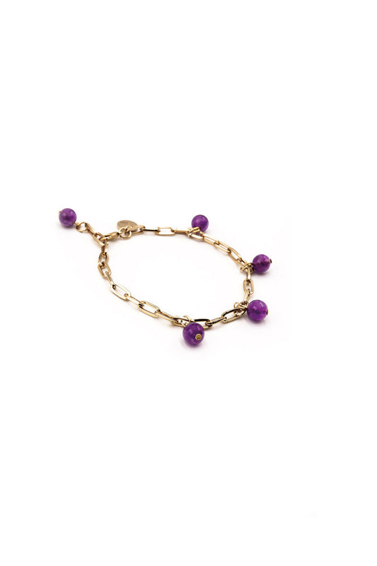 Amethyst charms bracelet