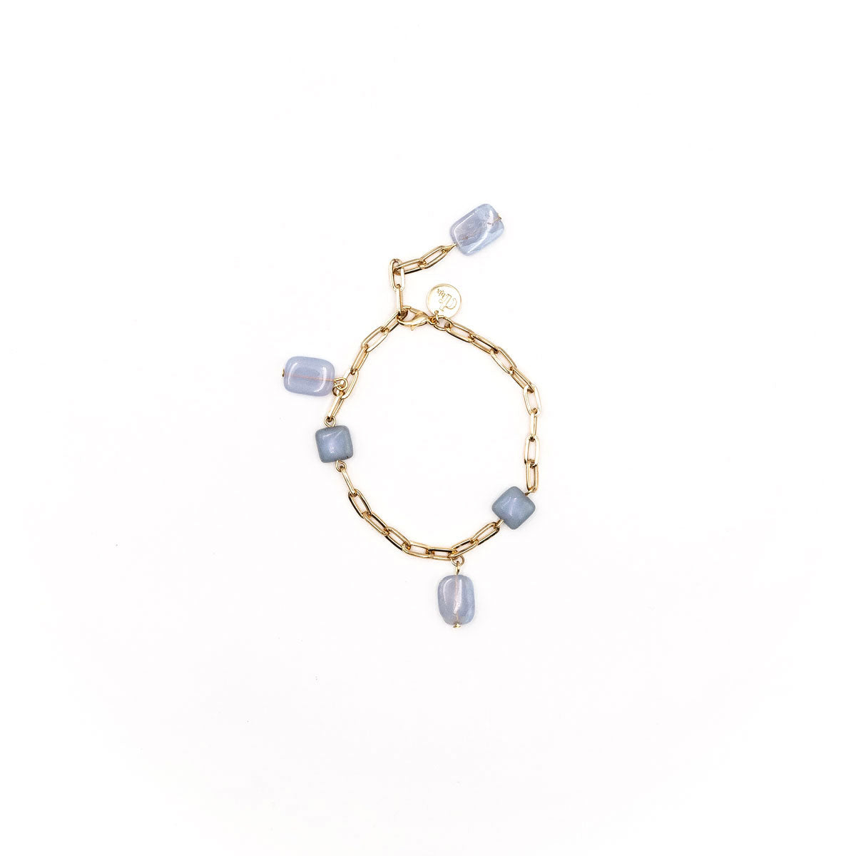 Chalcedony and Angelite charms bracelet