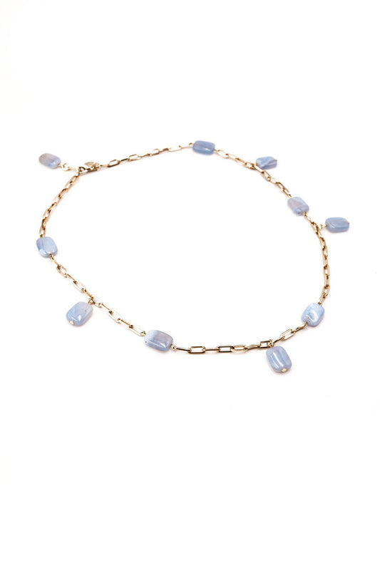 Chalcedony charms necklace