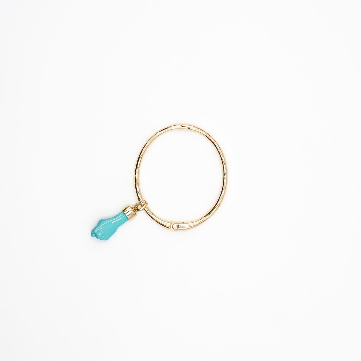 Gold Bangle with "Mano Figa" Pendant