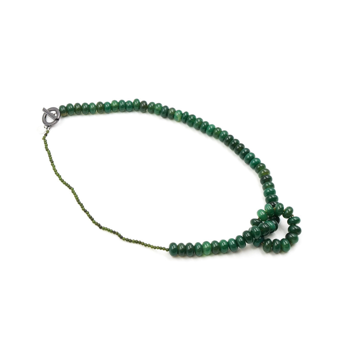 Two pieces green Agate necklace