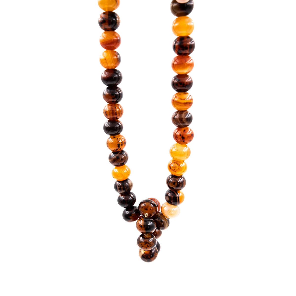 Two pieces orange and brown Agate necklace