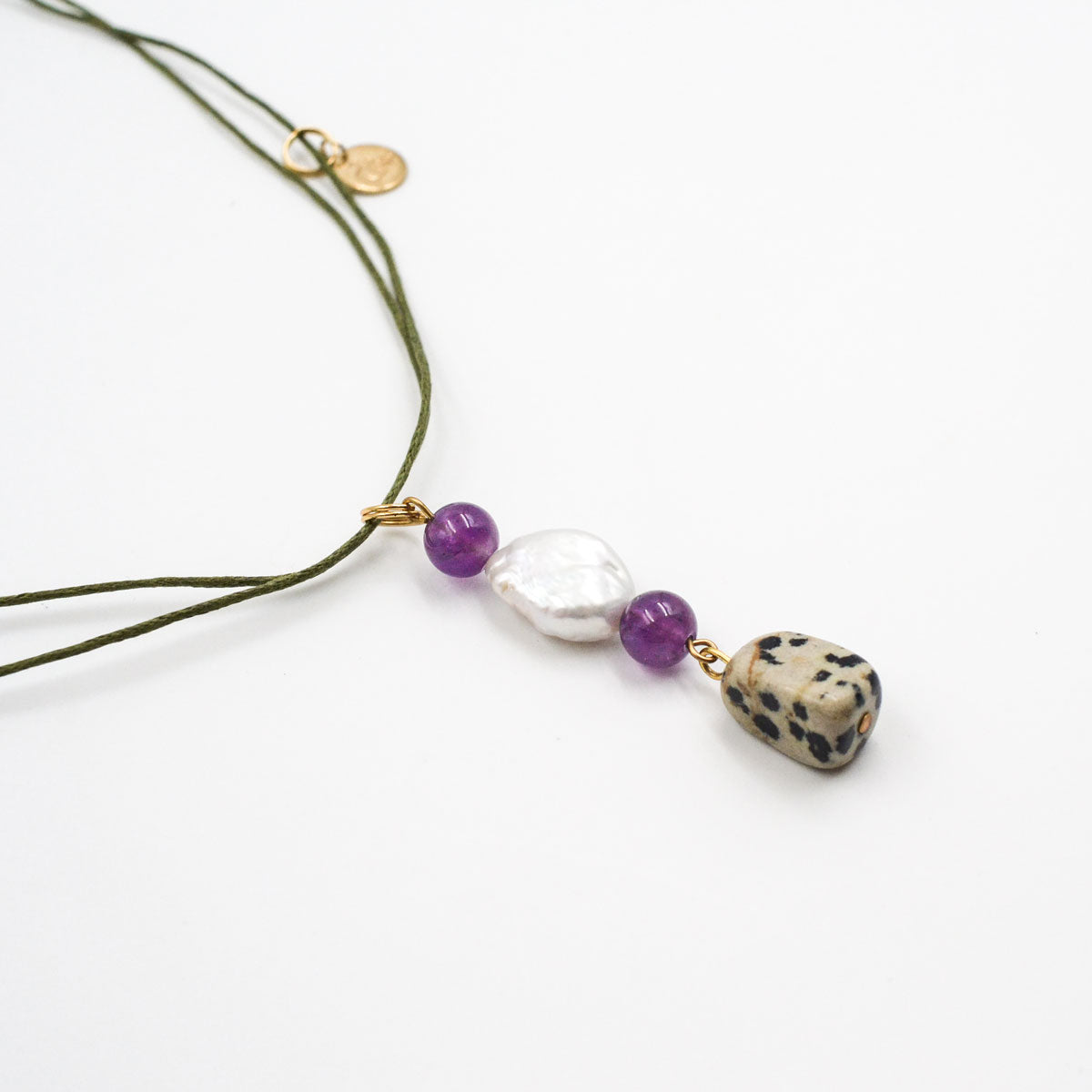 Amethyst and Pearls pendant necklace