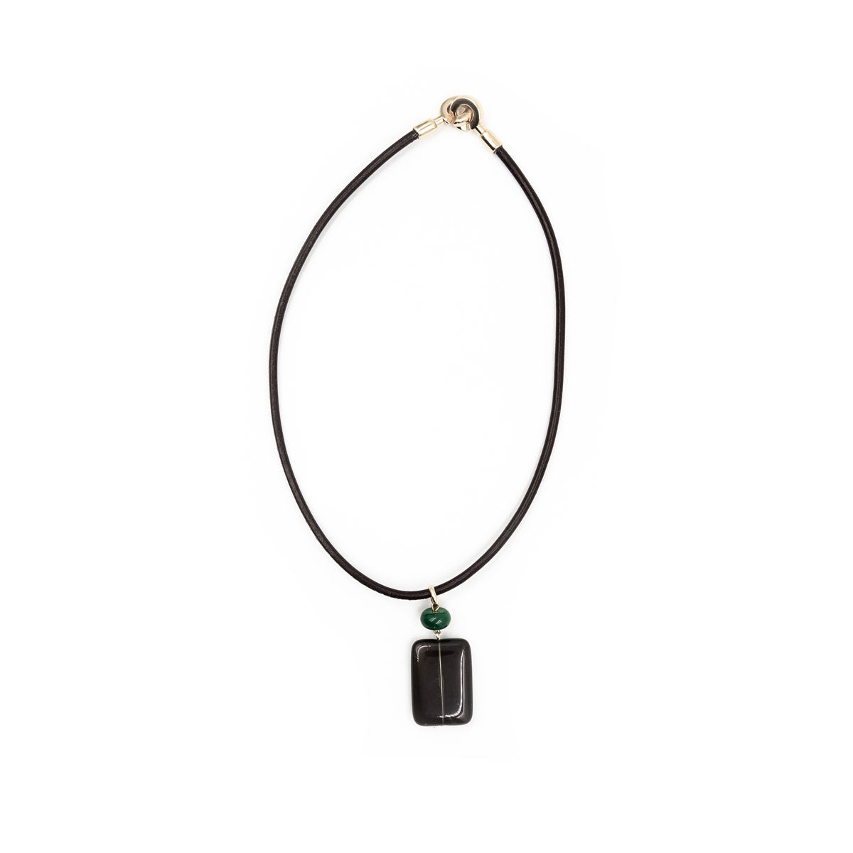 Leather chocker - Smokey Quartz