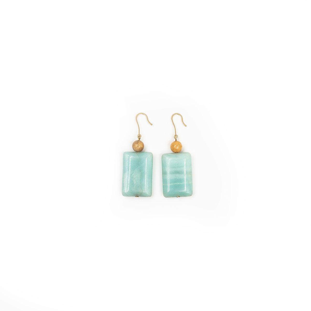 Amazonite and Agate earrings