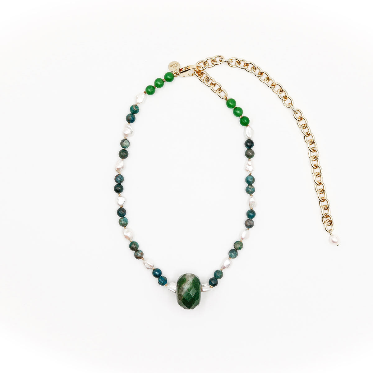 Dani Weels - Green and white necklace