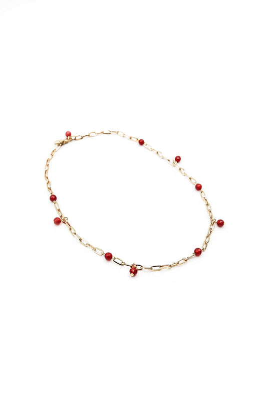 Carnelian charms necklace