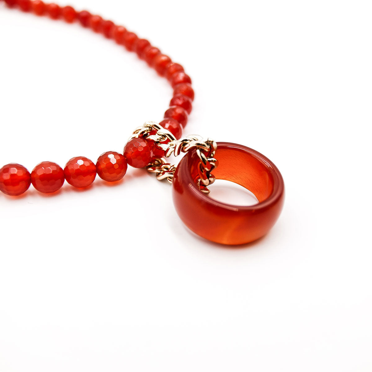 Dani Wheels - Carnelian pendant necklace