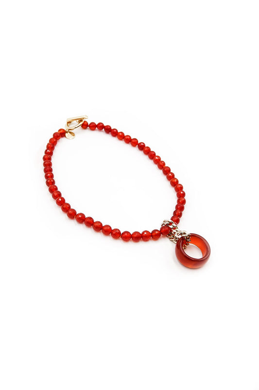 Dani Wheels - Carnelian pendant necklace