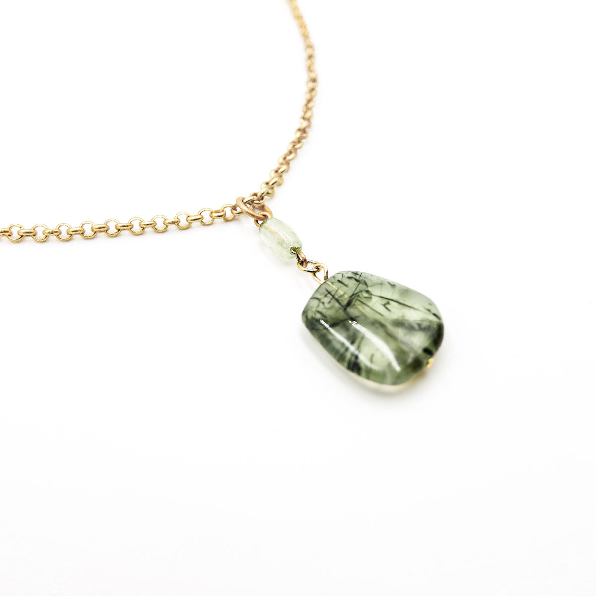 Adjustable Prehnite pendant necklace