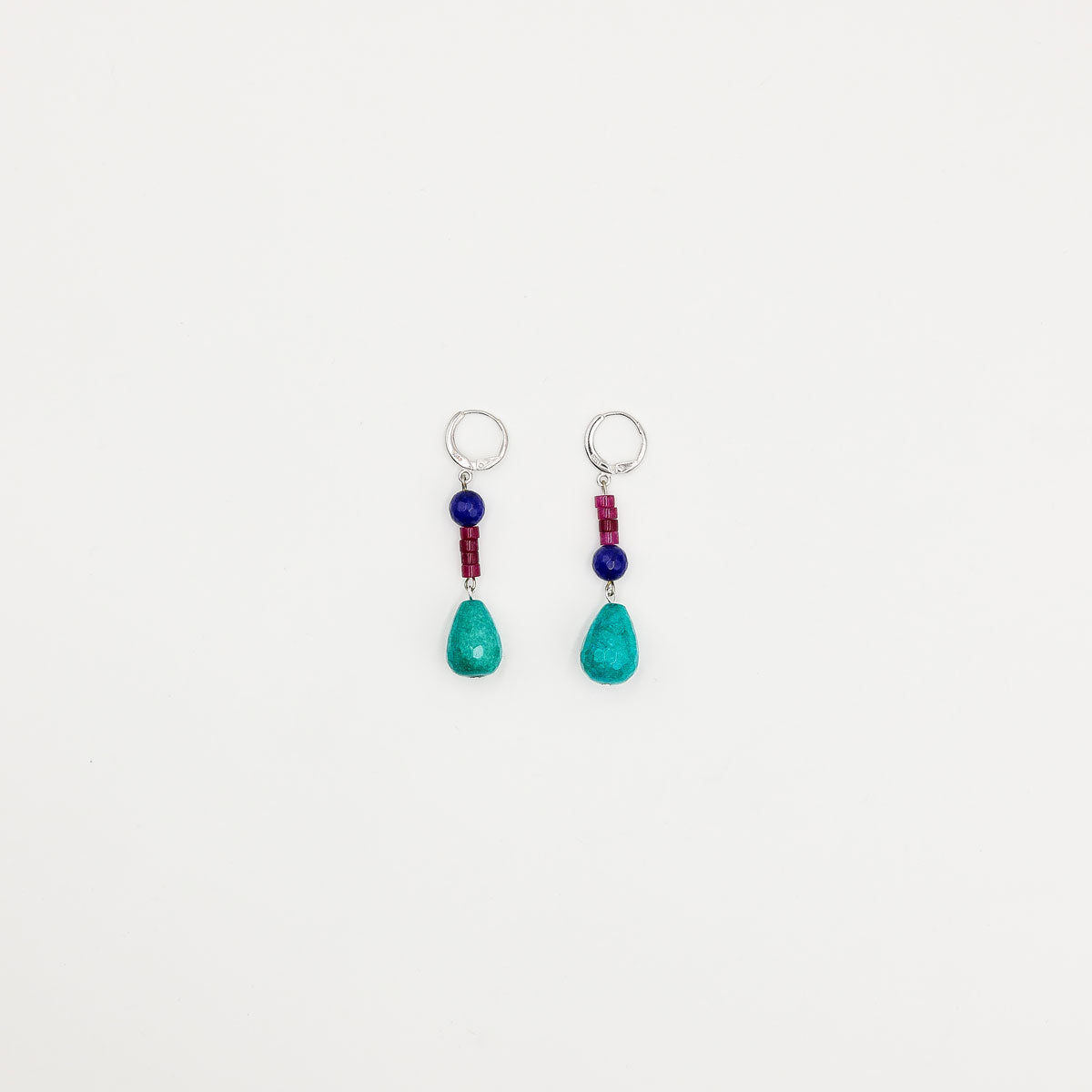 Blue shades asymettic earrings