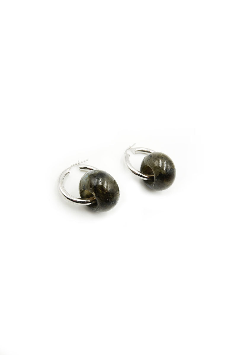 Dani Wheels - Labradorite silver earrings