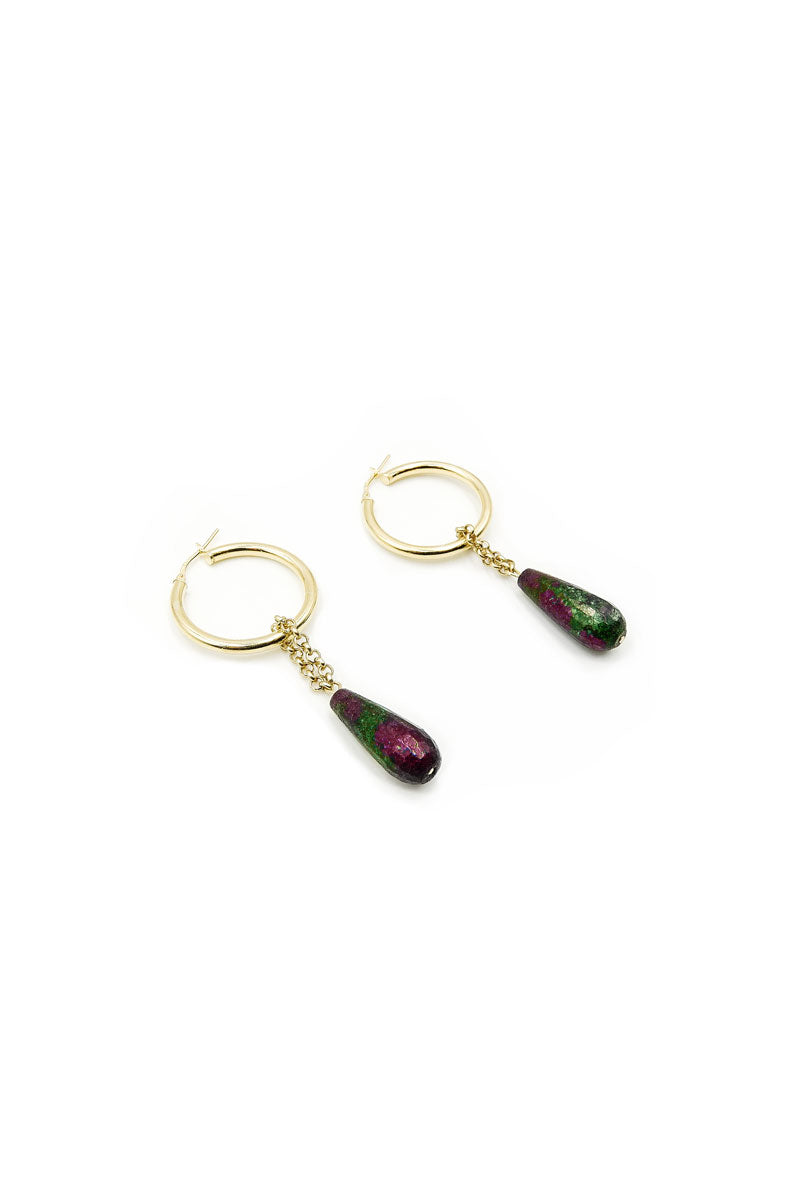 Zoisite Ruby Earrings