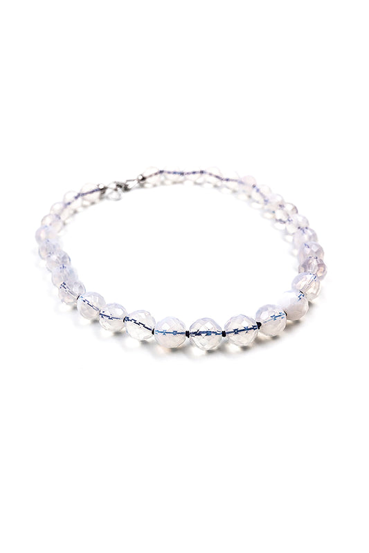 Quartz Glass Round Beads Necklace